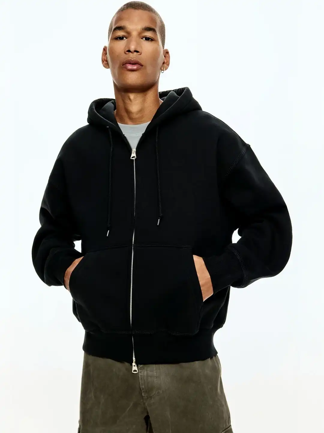 Buy H&M Oversized Fit Zip-Through Hoodie - Sweatshirts for Men