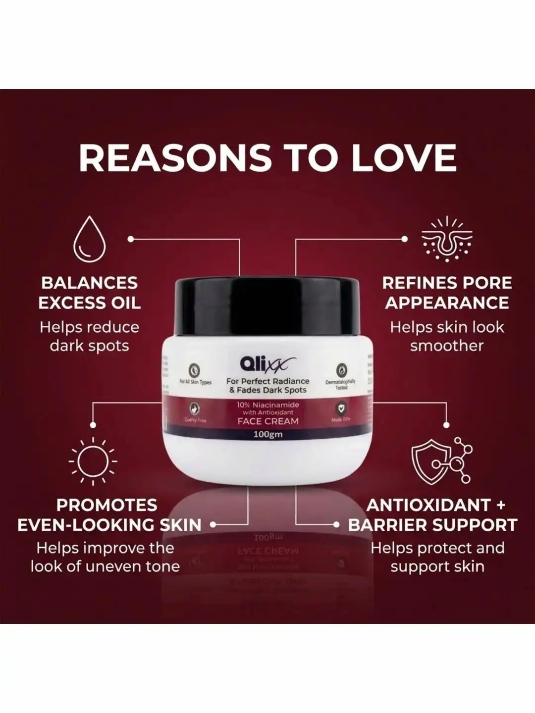 Buy QLIXX 10% Niacinamide with Anitoxidents Face Cream For