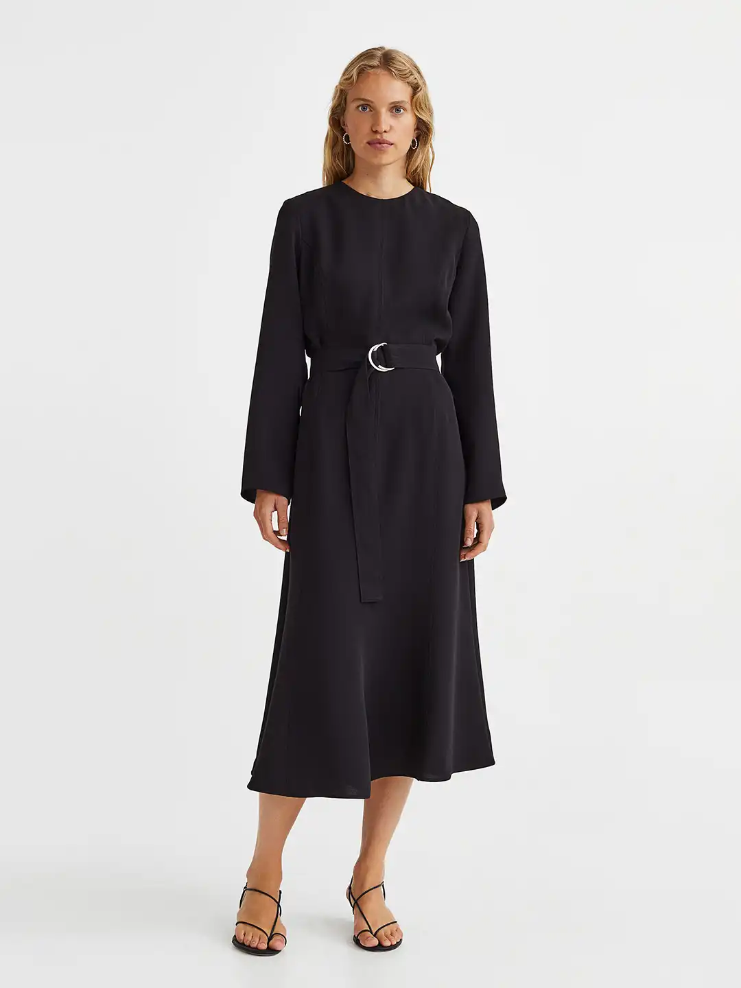 h&m black a line dress Ladies - Black A-Line Strappy Dress - Size: M