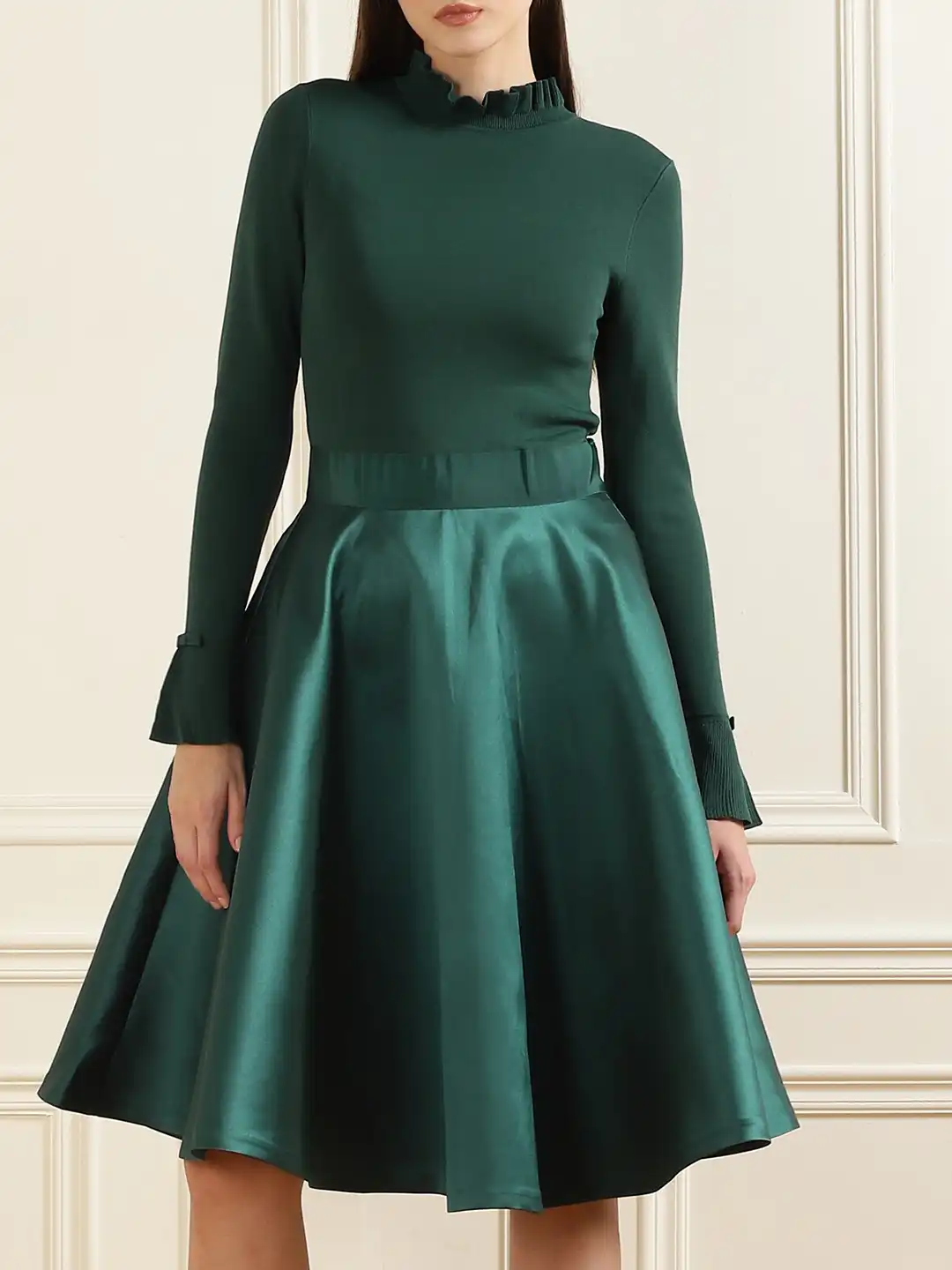 ted baker green midi dress Shop Talyahh Crepe Jersey Button Down Collared Midi Dress Dk-Greenfor Women  Online main image 0