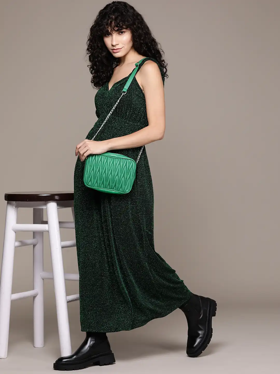 ritu kumar green dress Ritu Kumar Green Floral Dress With Jacket – Saris and Things main image 0