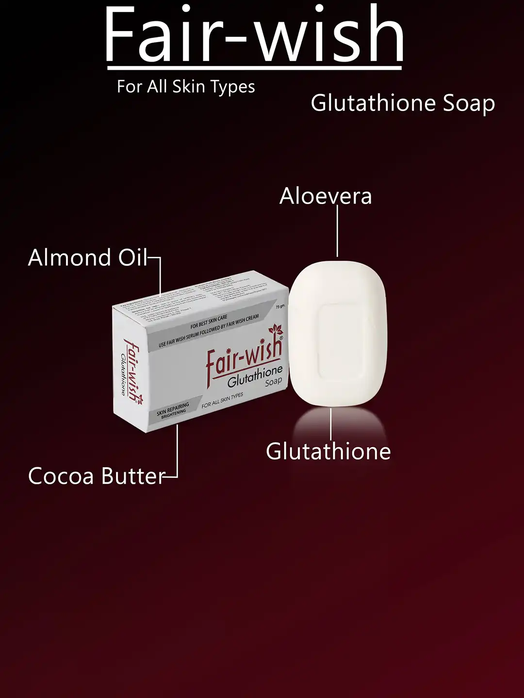 Buy Fair Wish White Glutathione Bathing Soap for Skin Brightening - 75 g - Soap for Unisex 20479694
