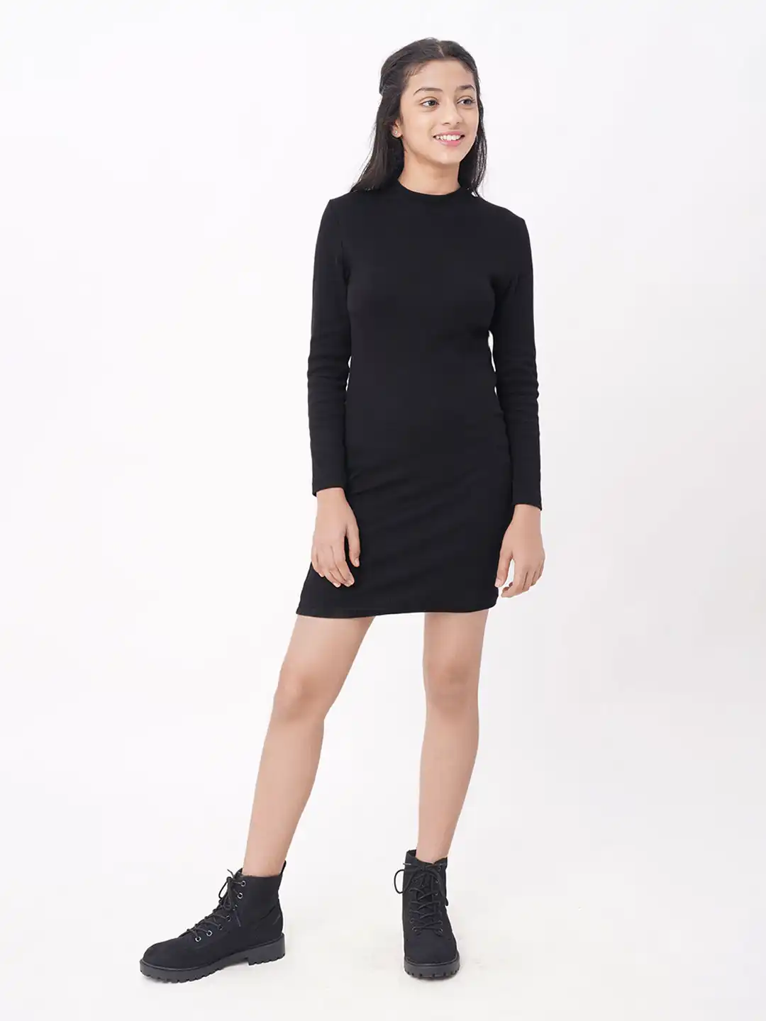 Buy edheads Girls Black Solid Cotton High Neck Sweater Dress - Dresses for Girls 20598018 | Myntra Buy edheads Girls Black Solid Cotton High Neck Sweater Dress - Dresses for Girls 20598018 | Myntra
