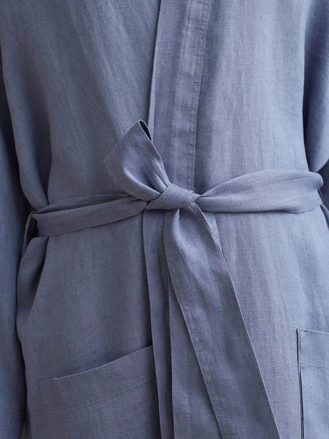h&m linen dressing gown Muslin dressing gown - anthracite grey