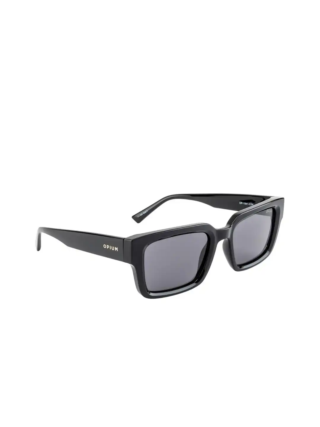 Buy OPIUM Men Black Lens & Black Rectangle Sunglasses with UV