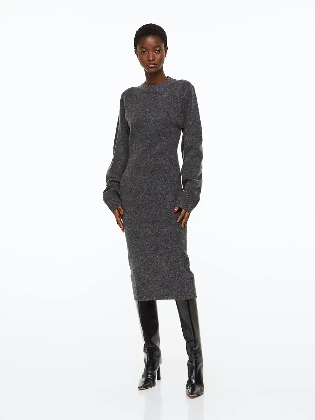 Buy H&M Women Grey Knitted Bodycon Dress - Dresses for Women 20802230 |  Myntra