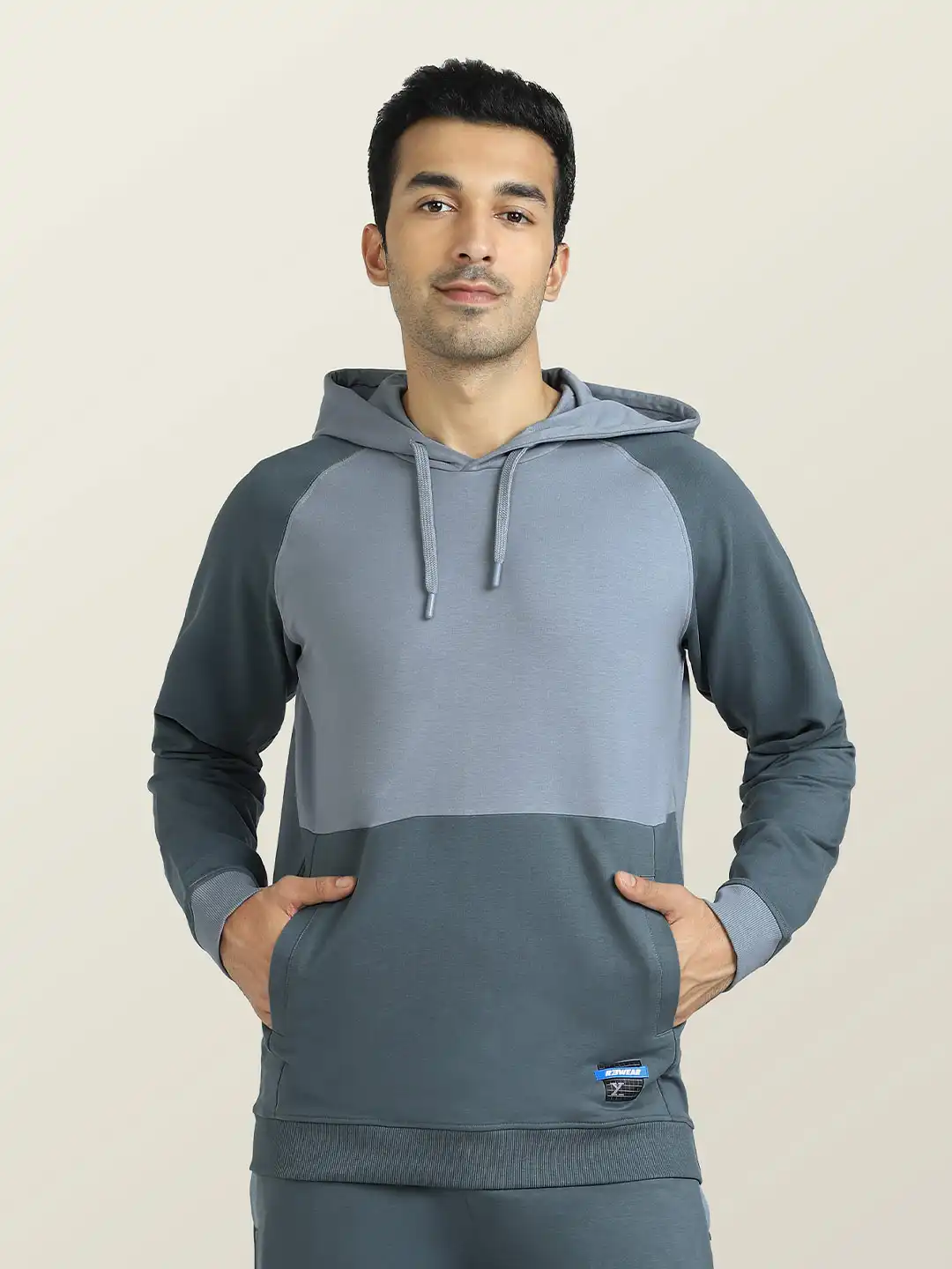 Buy XYXX Men Grey Quest French Terry Cotton Hooded Sweatshirt