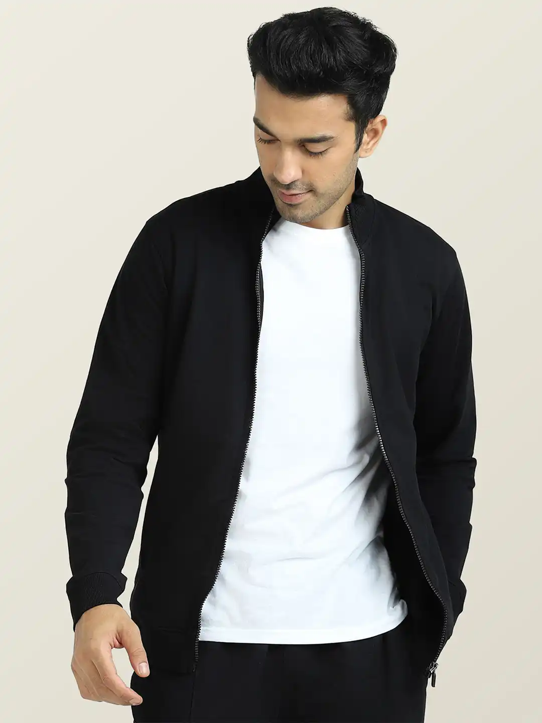 front zipper all-in-one　hholic black Buy XYXX Front-Open Mock Collar Cotton Sweatshirt - Jackets for