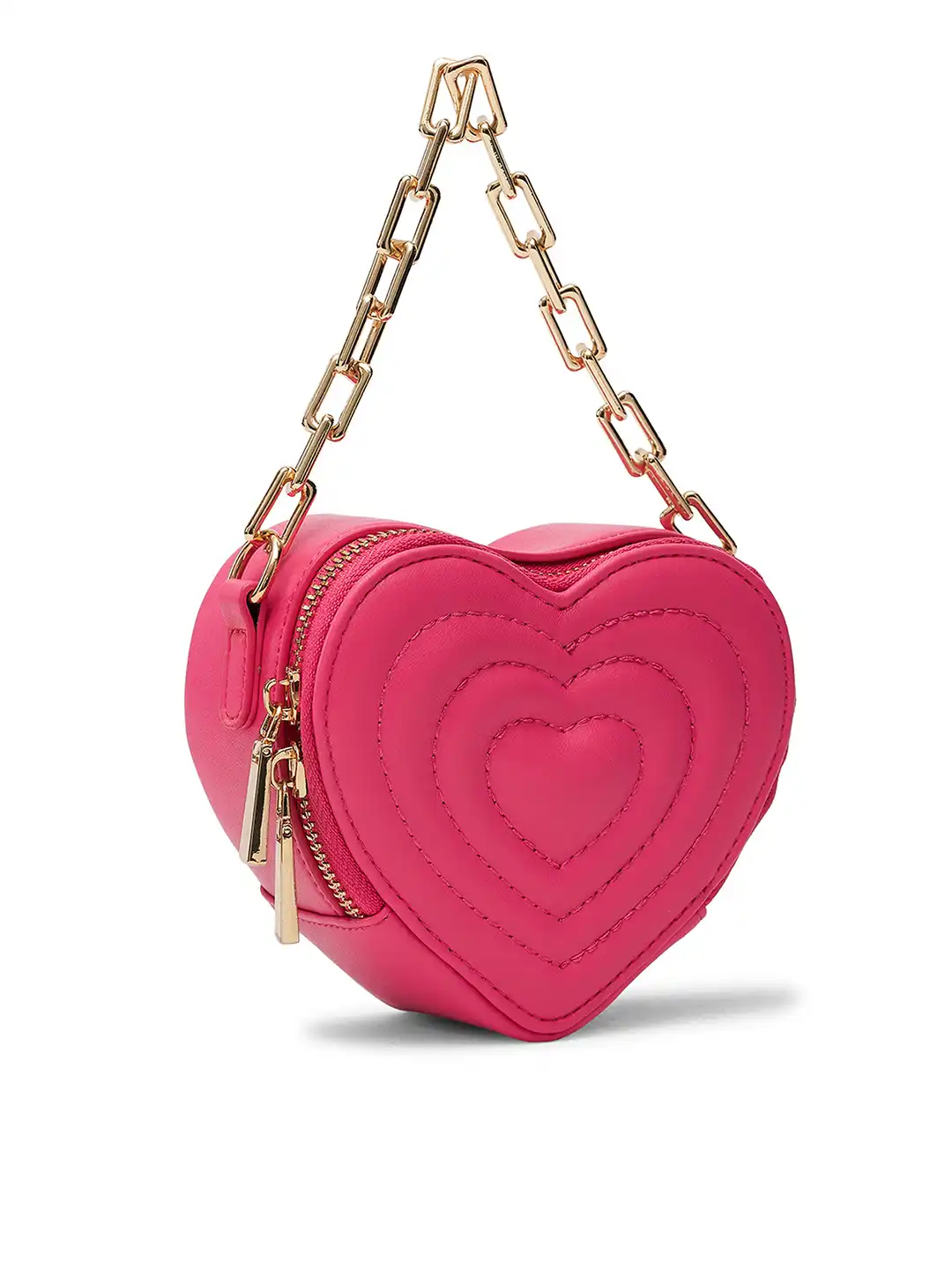 Buy MIRAGGIO Pink Quilted Heart Shaped Small Handheld Bag with