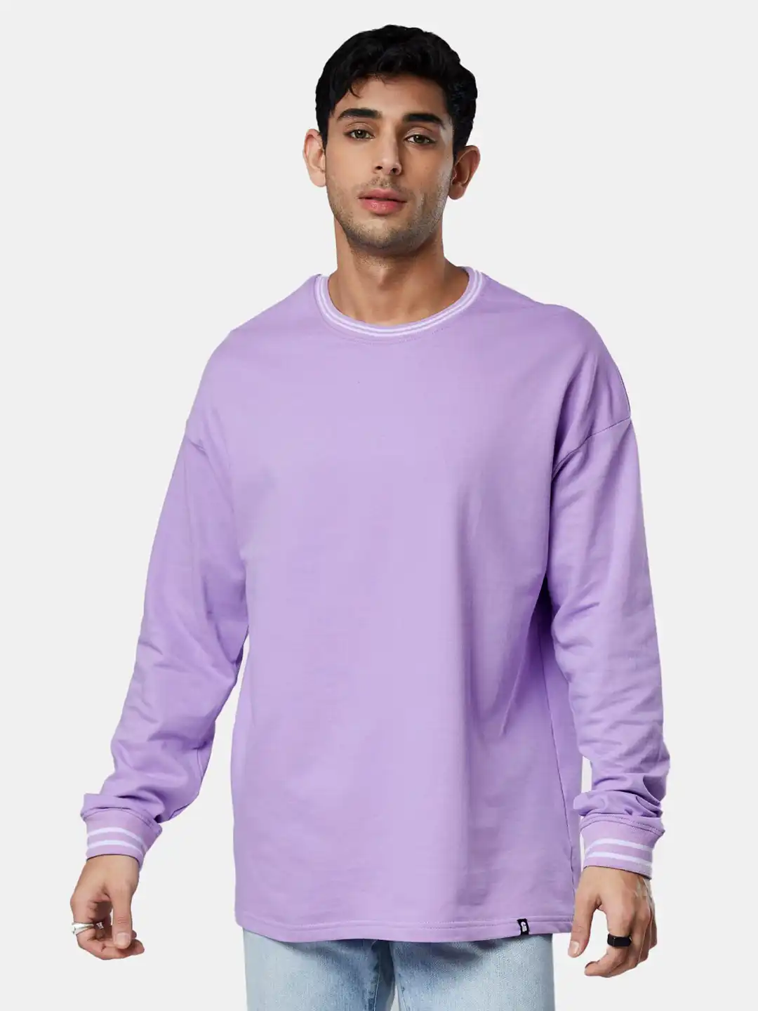 IO B. SOUL LONG 10th Tシャツ VALLAD XL② Buy The Souled Store Men Lavender Drop-Shoulder Sleeves Oversized