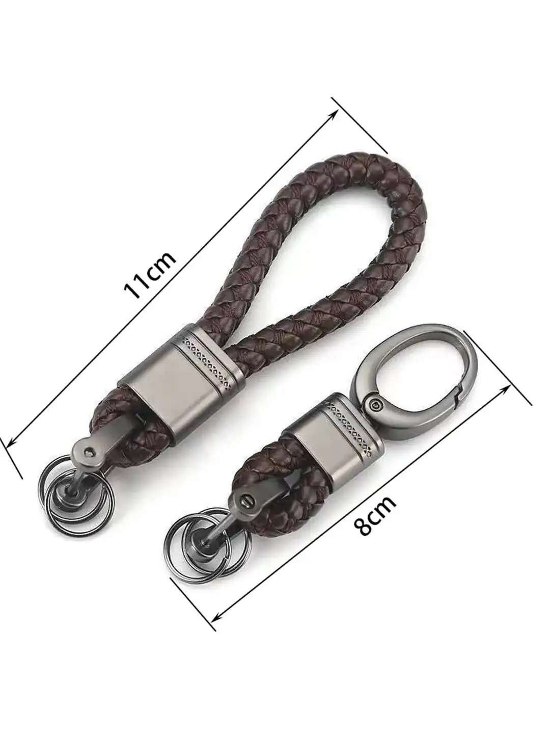 Buy CONTACTS Set Of 2 Braided Leather Key Chain - Key chain for