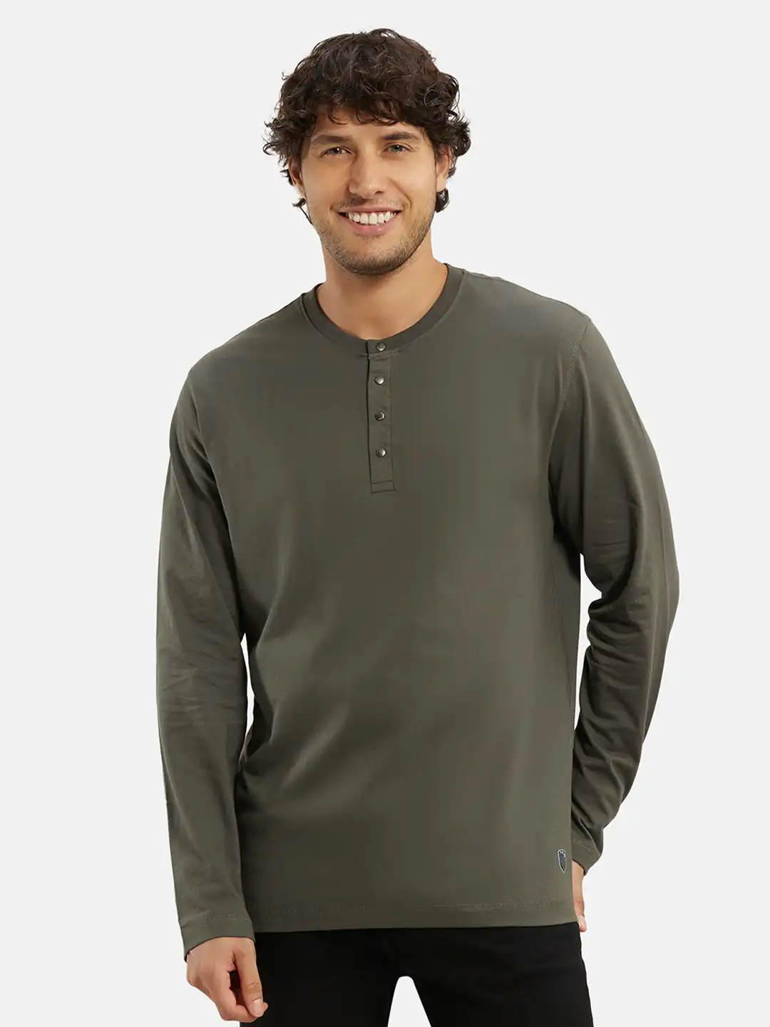 【新品】Wool Jersey Henley T-Shirt M Lidmn Buy Jockey Super Combed Cotton Rich Solid Full Sleeve Henley T
