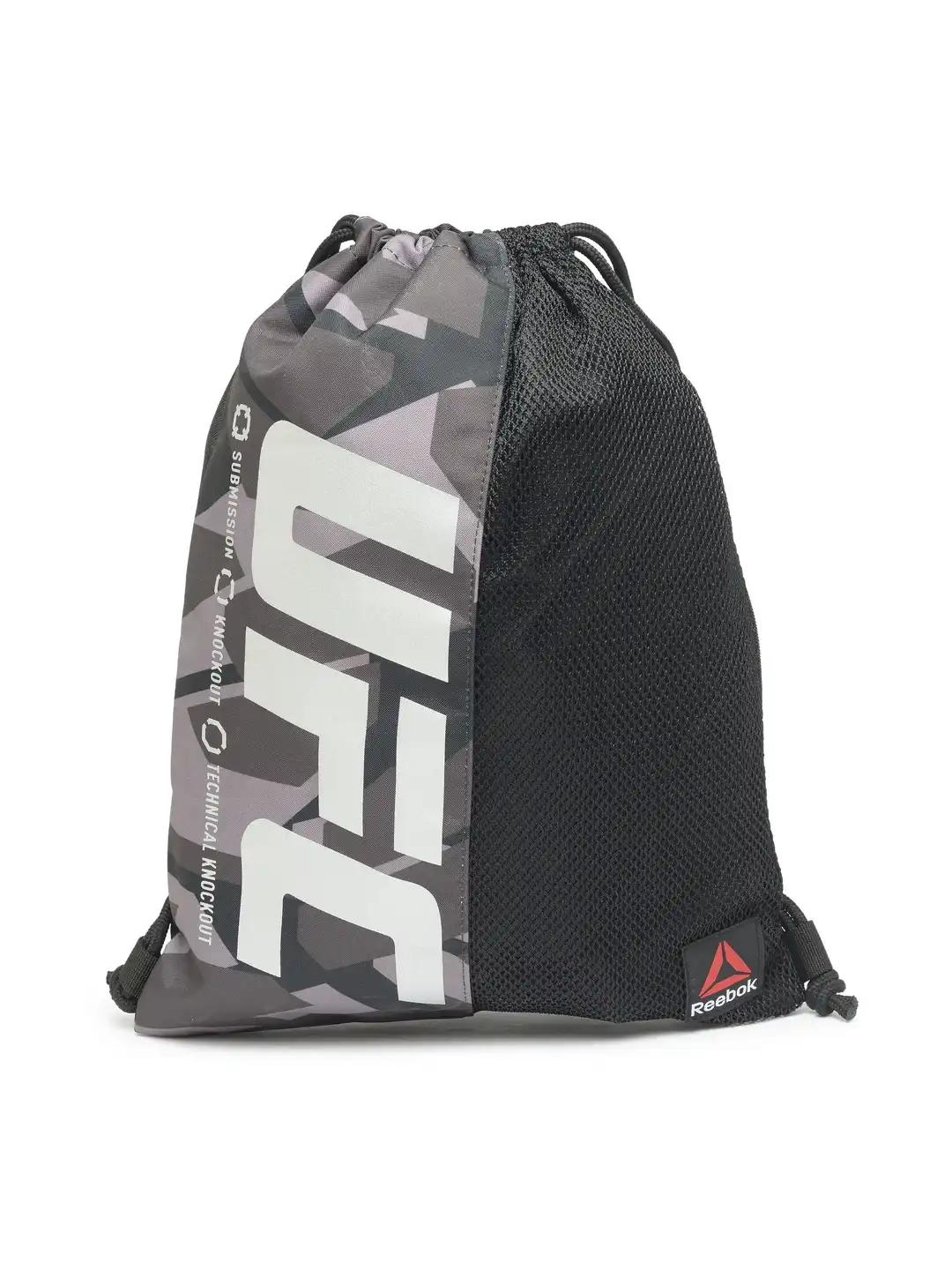 Buy Reebok Unisex Black & Grey UFC Gymsack Printed Backpack