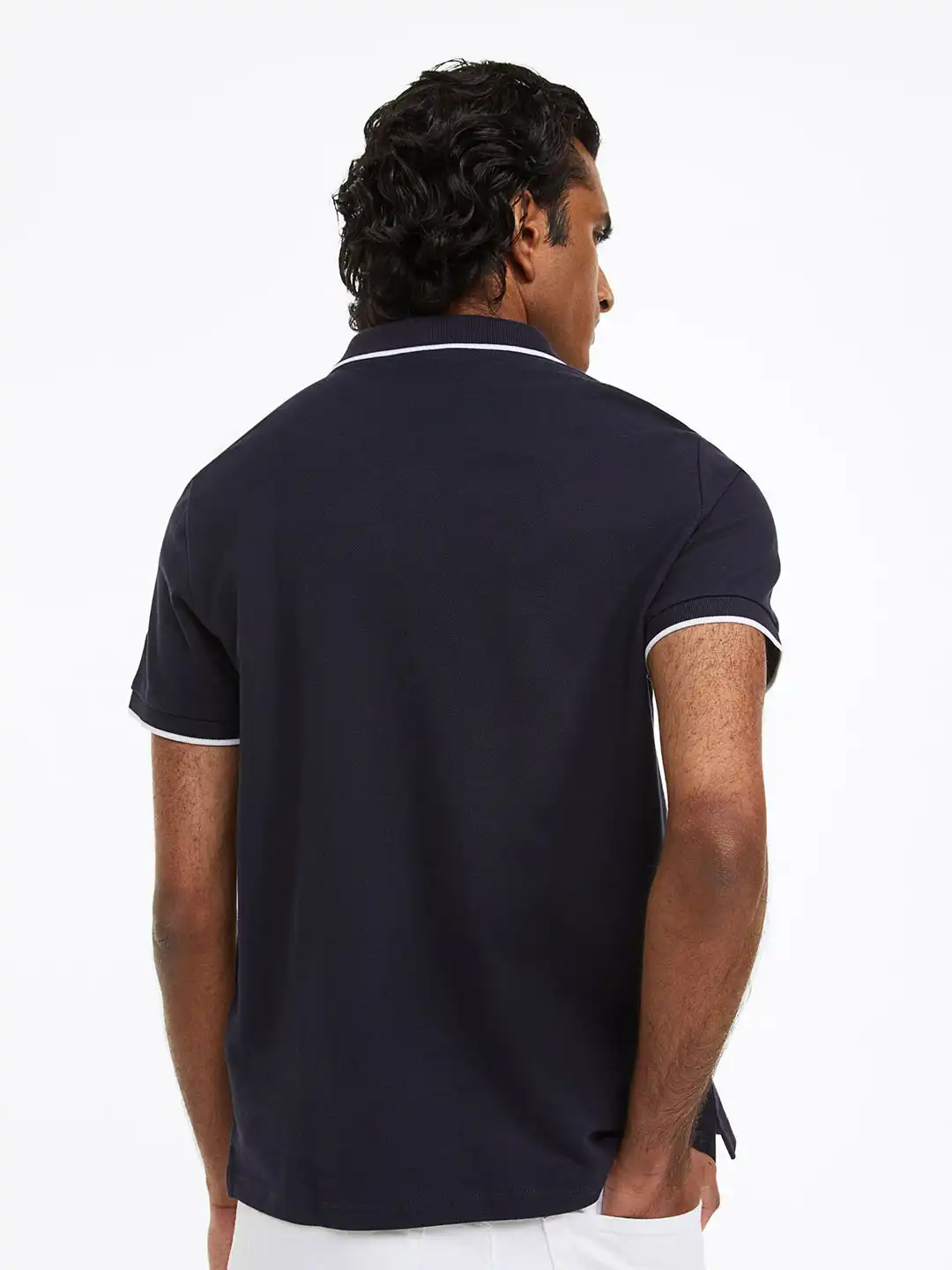 Buy H&M Men Slim Fit Cotton Polo Shirt - Tshirts for Men 21609268
