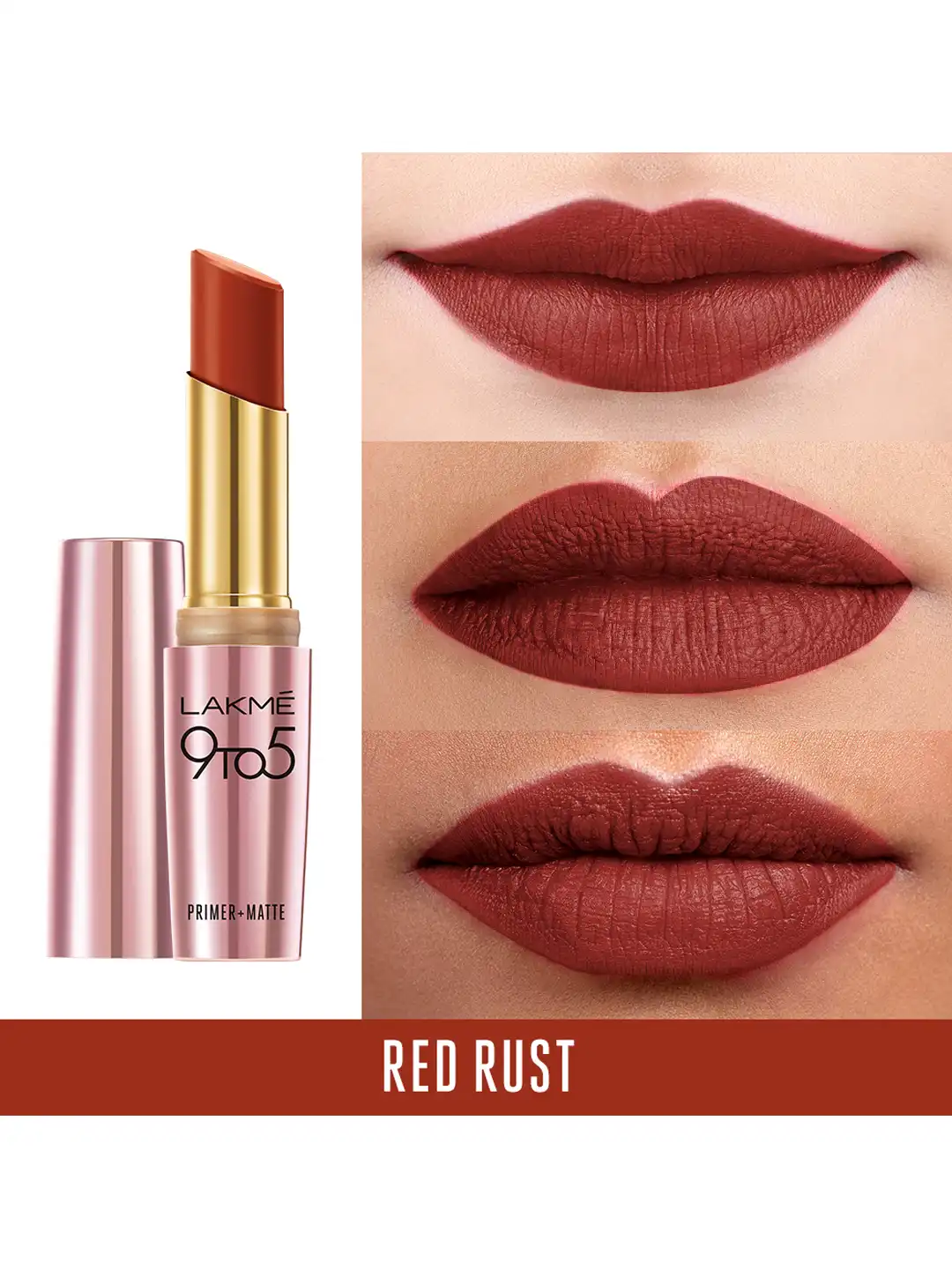 Buy Lakme 9 to 5 Primer+Matte Lipstick Red Rust MR23 - Lipstick