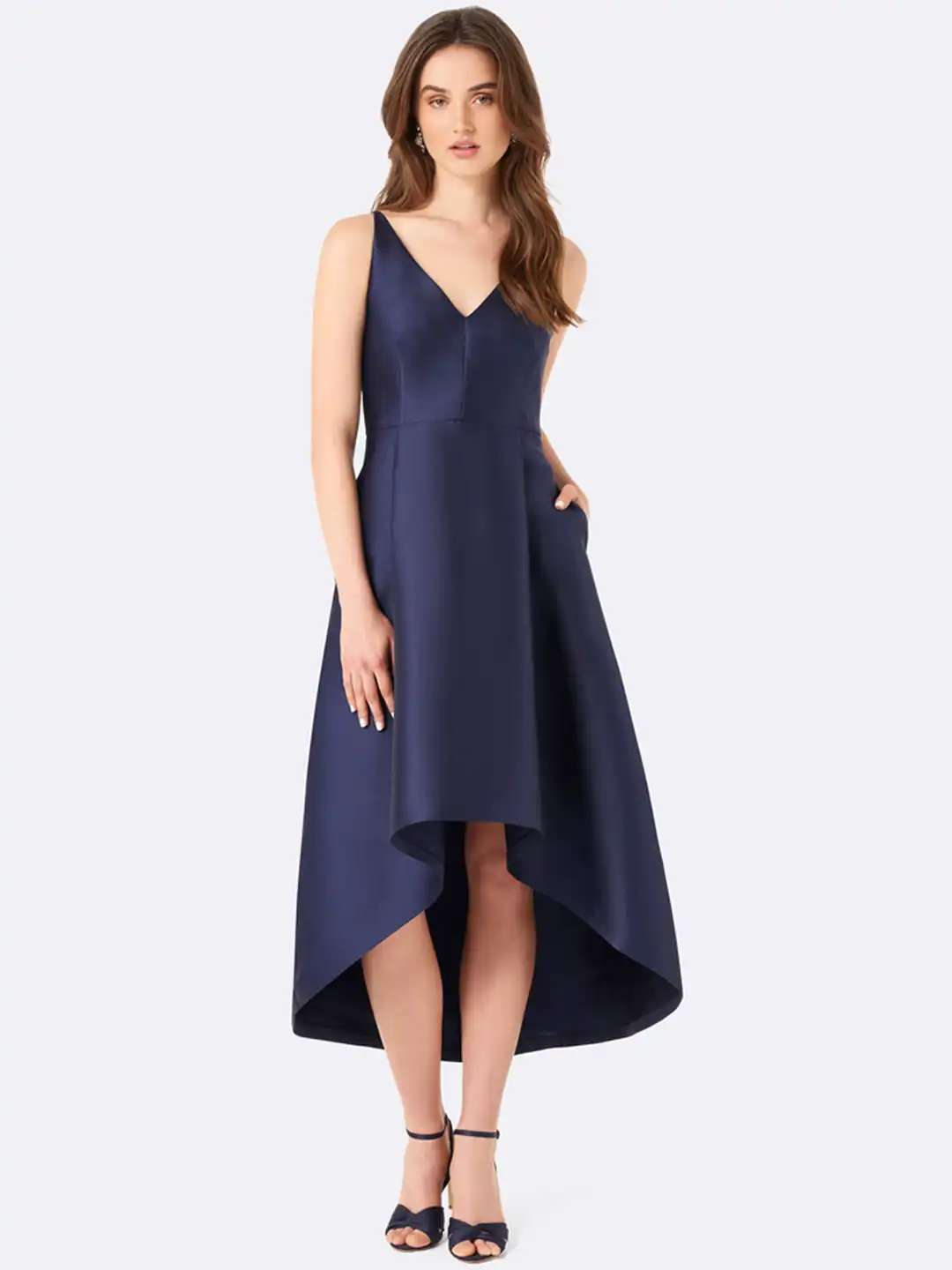 Buy Forever New Women Navy Blue Solid Fit and Flare Dress - Dresses for  Women 2167309 | Myntra