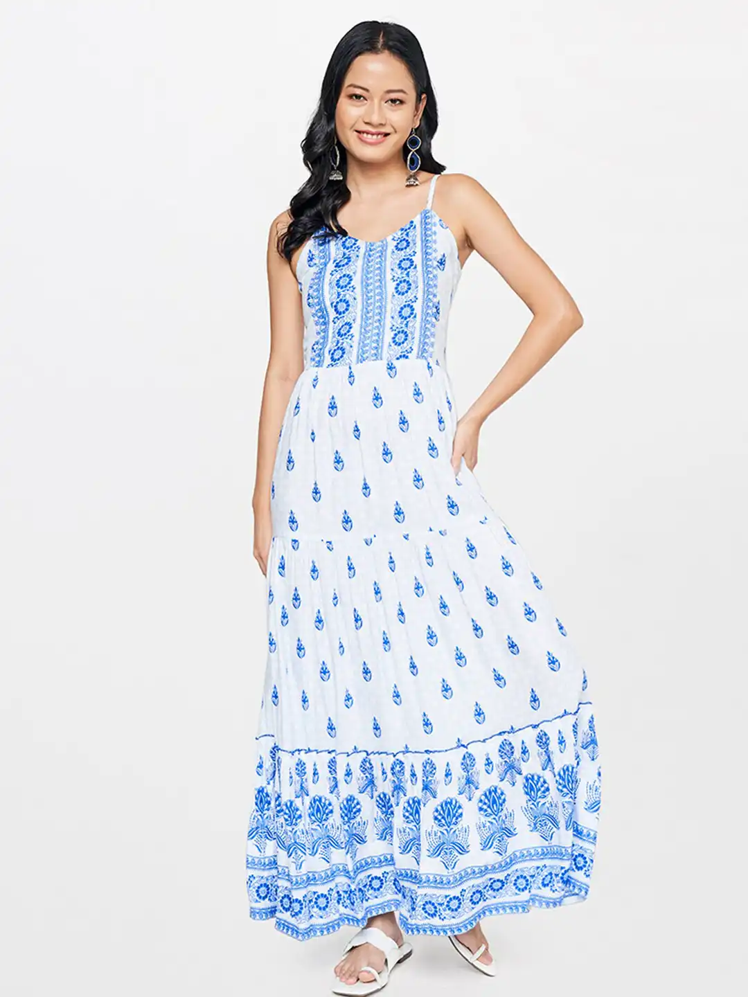 Buy Global Desi Ethnic Motifs Printed Fit & Flare Maxi Dress - Dresses for Women 21716120