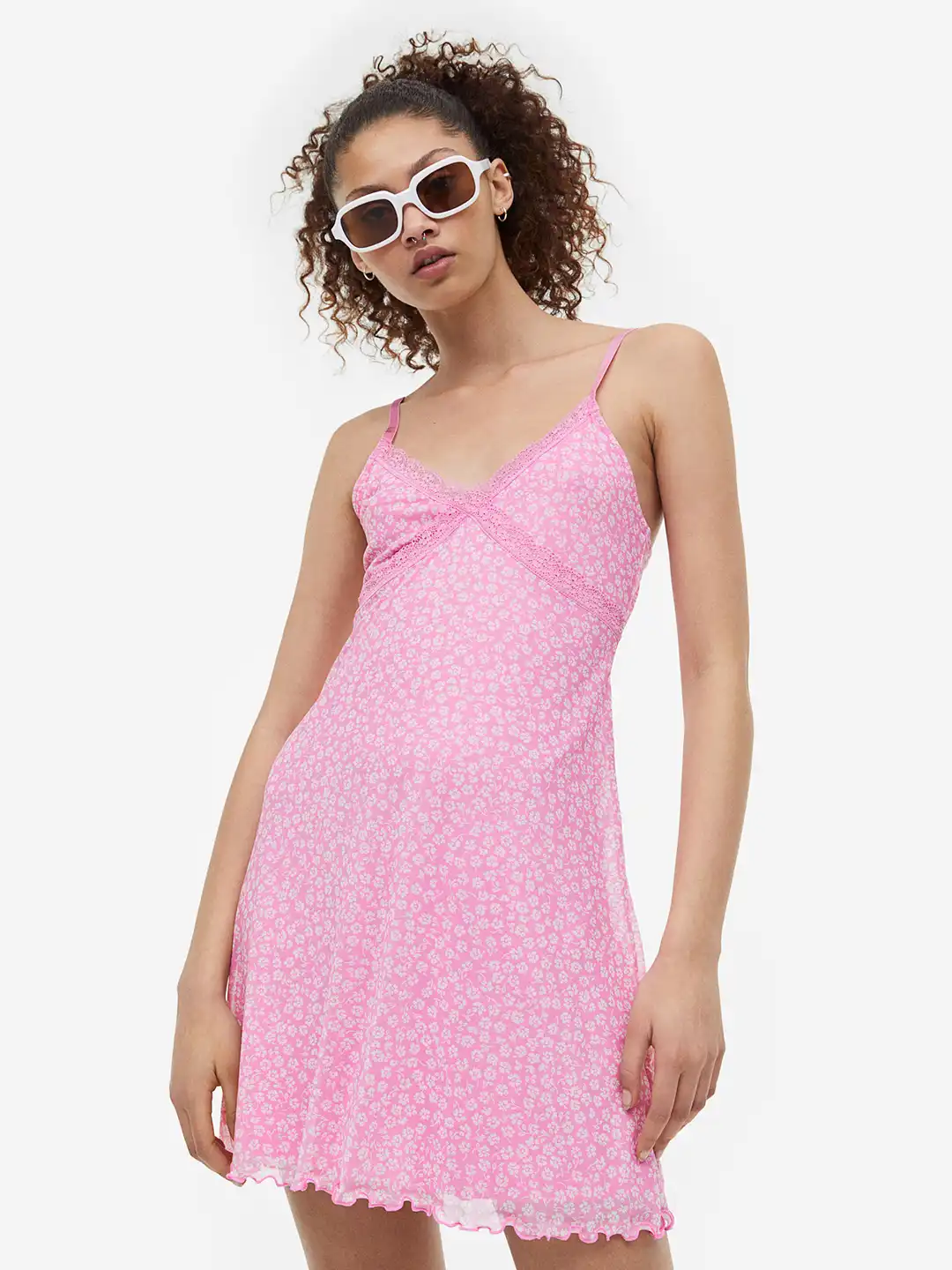 h&m pink mesh dress HM H&M x MUGLER Mesh-Paneled Mini Dress Pink Size XS