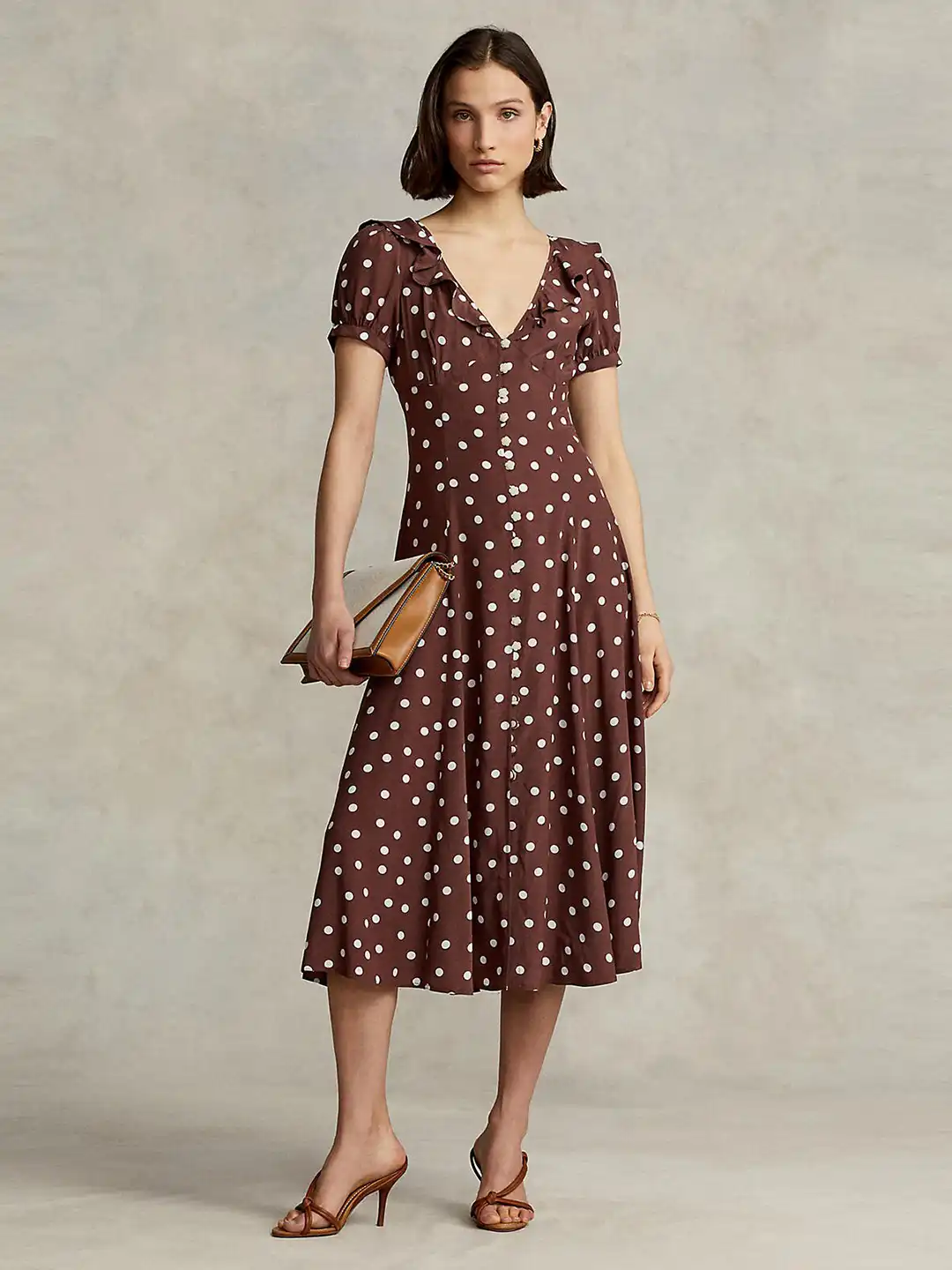 Buy Polo Ralph Lauren Polka Dots Printed Fit & Flare Midi Dress - Dresses  for Women 21750130 | Myntra