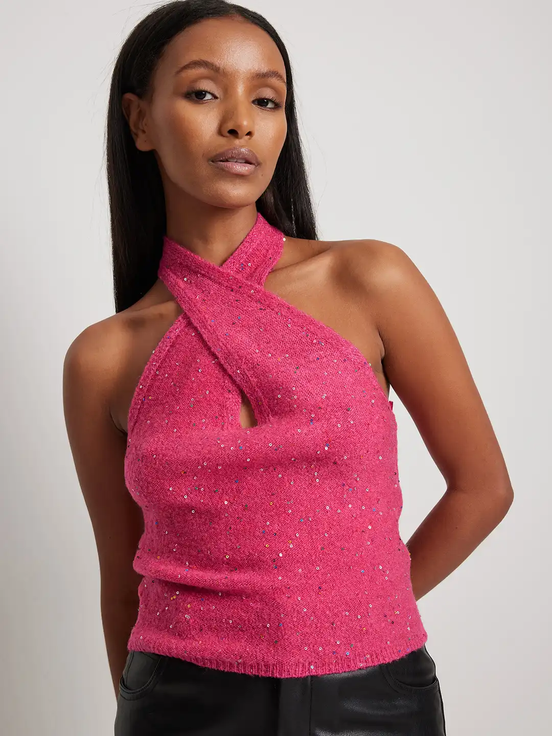 Buy NA-KD Sequin Halter Neck Top - Tops for Women 21767622 | Myntra