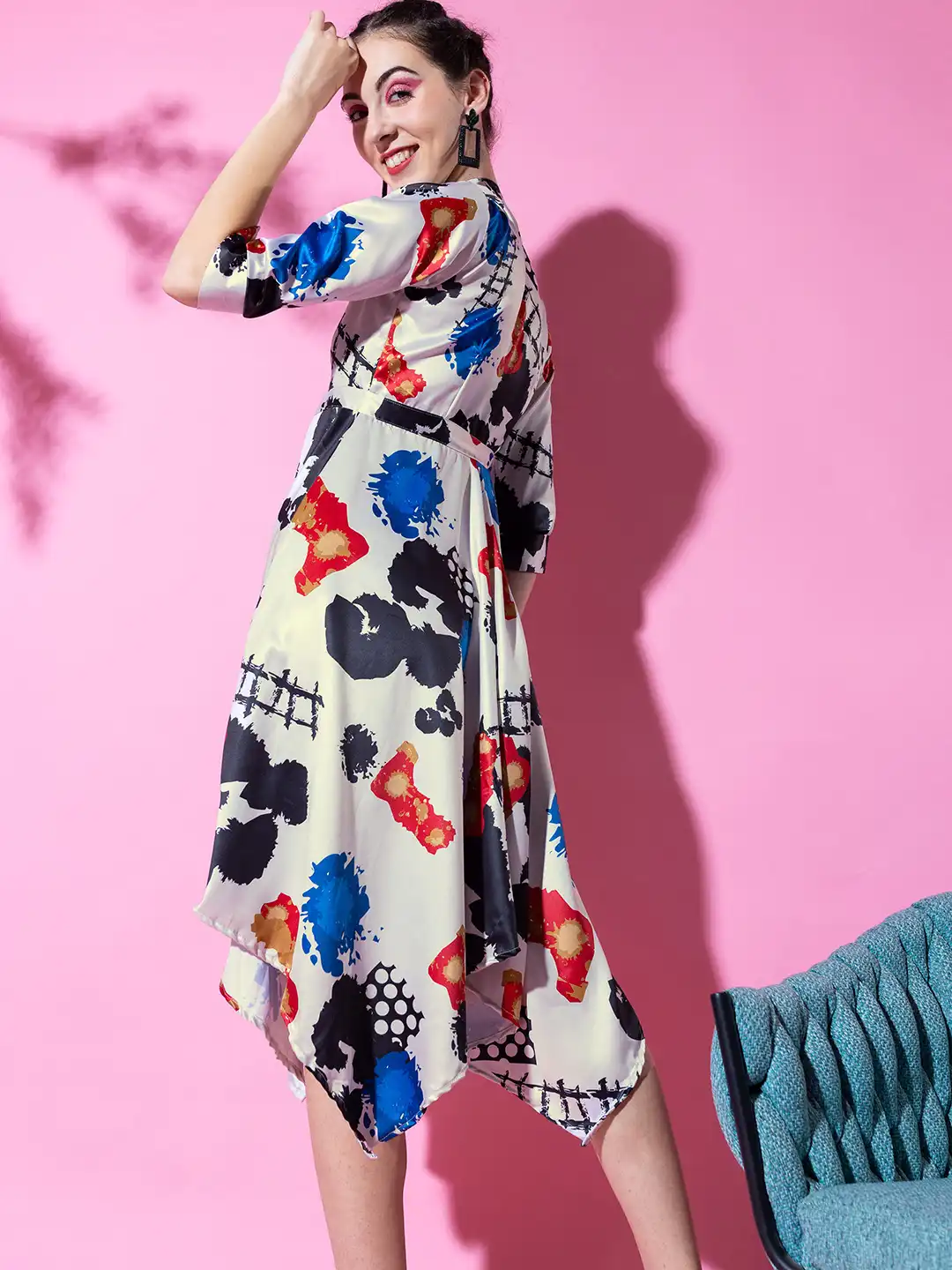 Buy Stylecast X Hersheinbox Abstract Print A-Line Midi Dress - Dresses for  Women 21779992 | Myntra
