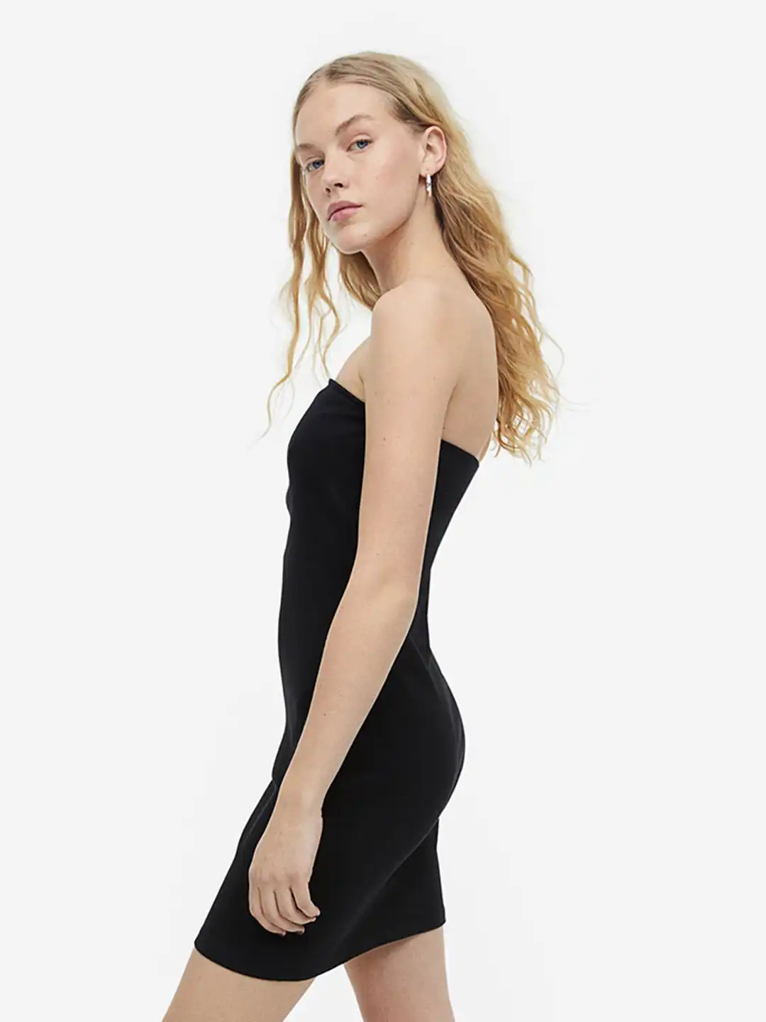 h&m ribbed bandeau dress Hm Rib Knit Bandeau Dress
