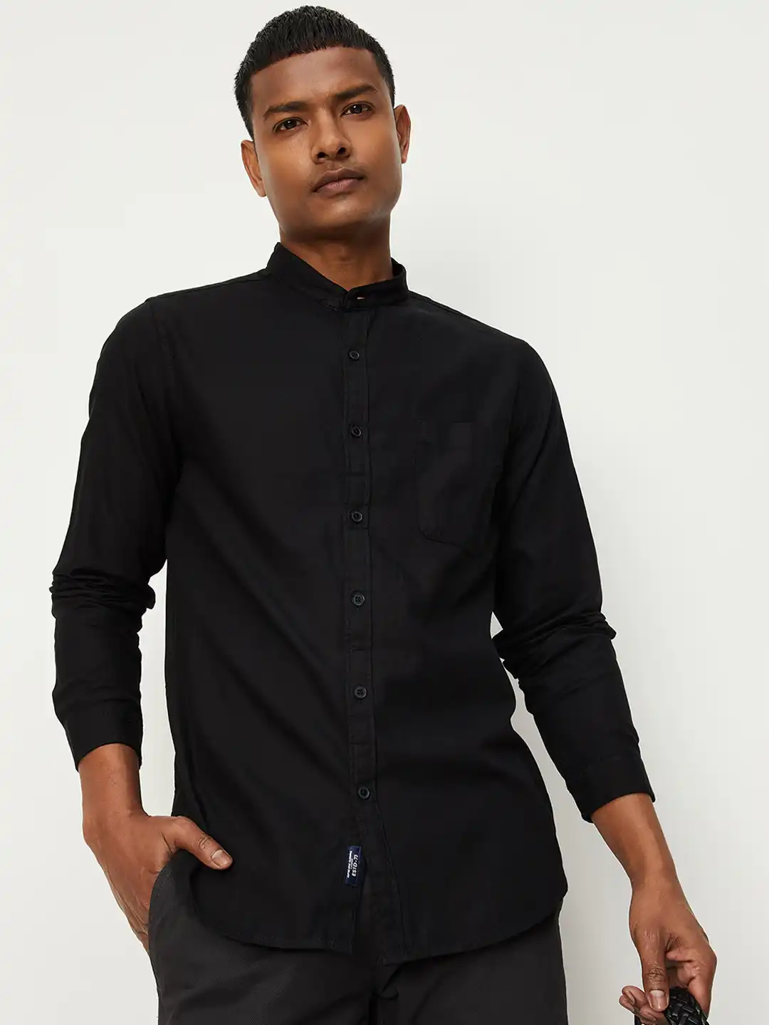 Buy max Mandarin Collar Pure Cotton Casual Shirt - Shirts for Men