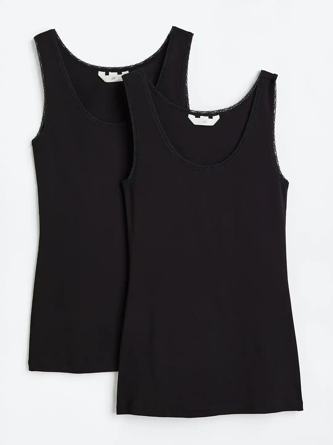 Buy H&M Women 2-Pack Lace-Trimmed Vest Tops - Tops for Women