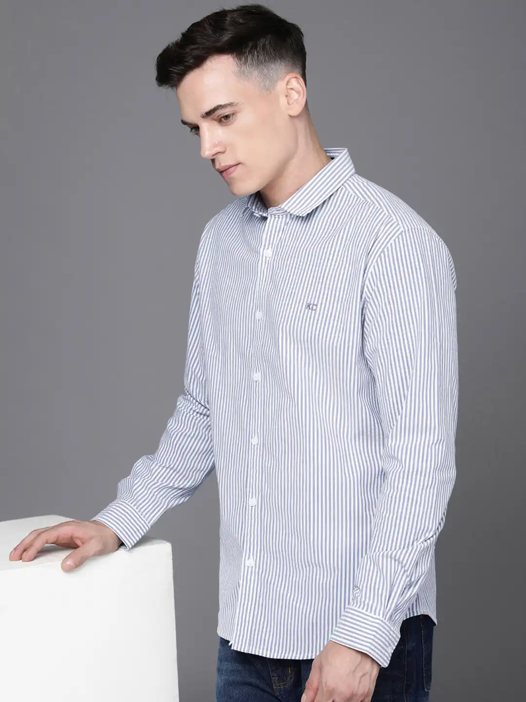 midi dress with flared bottom Slim-Fit Stretch Dress Shirt – Powder Blue