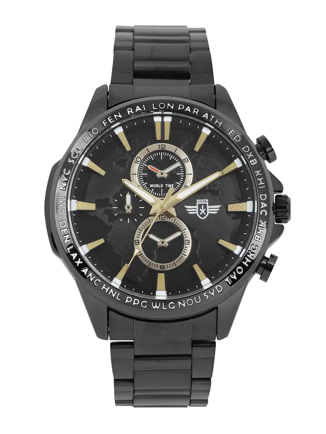 Buy Roadster Men Black Analogue Watch MFB-PN-LB-80300 - Watches