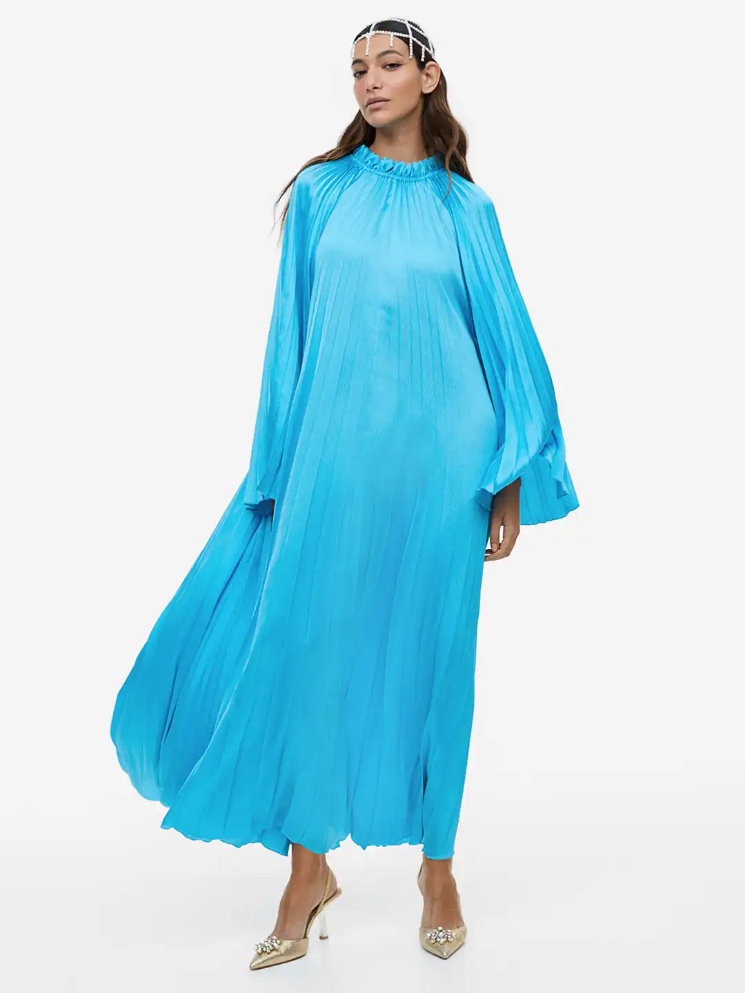 h&m pleated dress blue Buy H&M Solid Pleated Dress - Dresses for Women 22138542