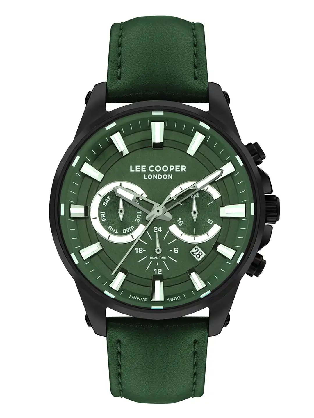 Buy Lee Cooper Men Brass Leather Straps Digital Multi Function