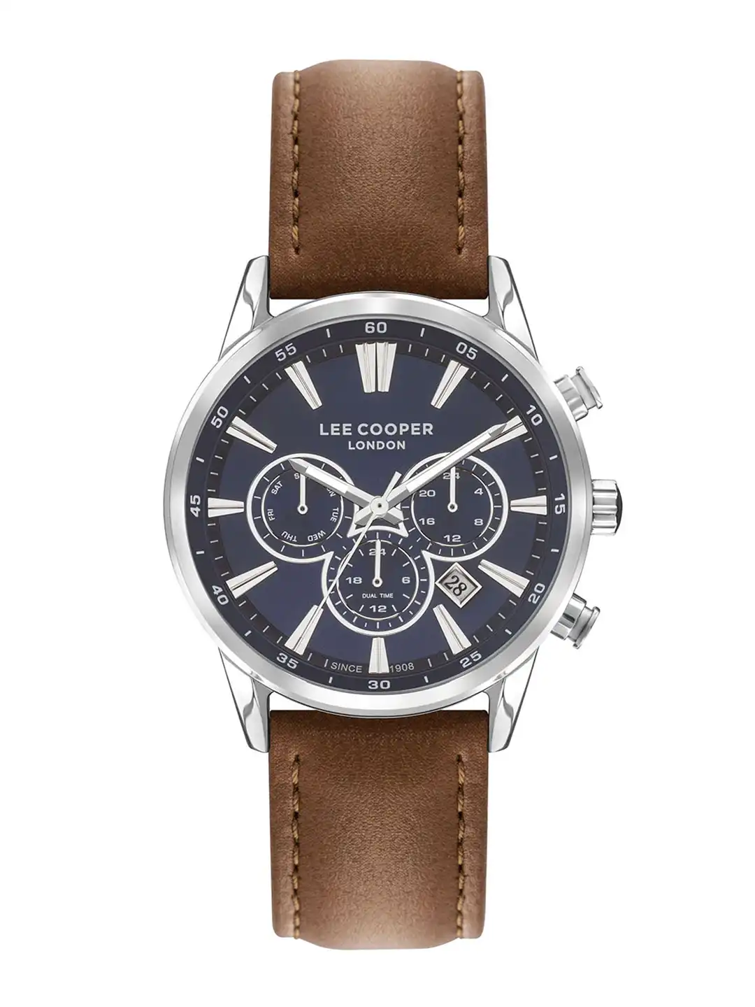 Buy Lee Cooper Men Brass Leather Straps Analogue Multi Function