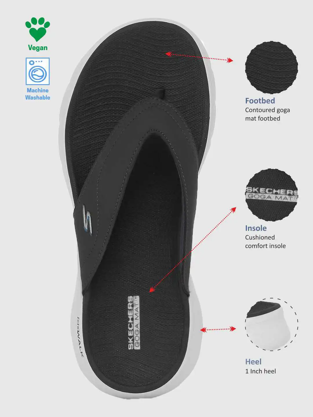 go walk skechers flip flops size 10