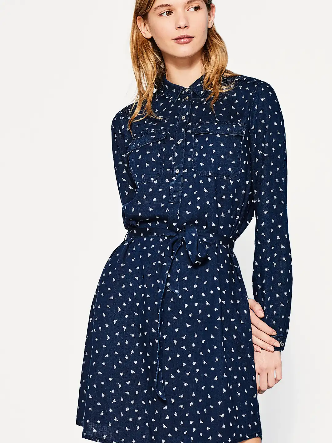 Buy ESPRIT Women Navy Blue Printed Shirt Dress - Dresses for Women 2252154  | Myntra