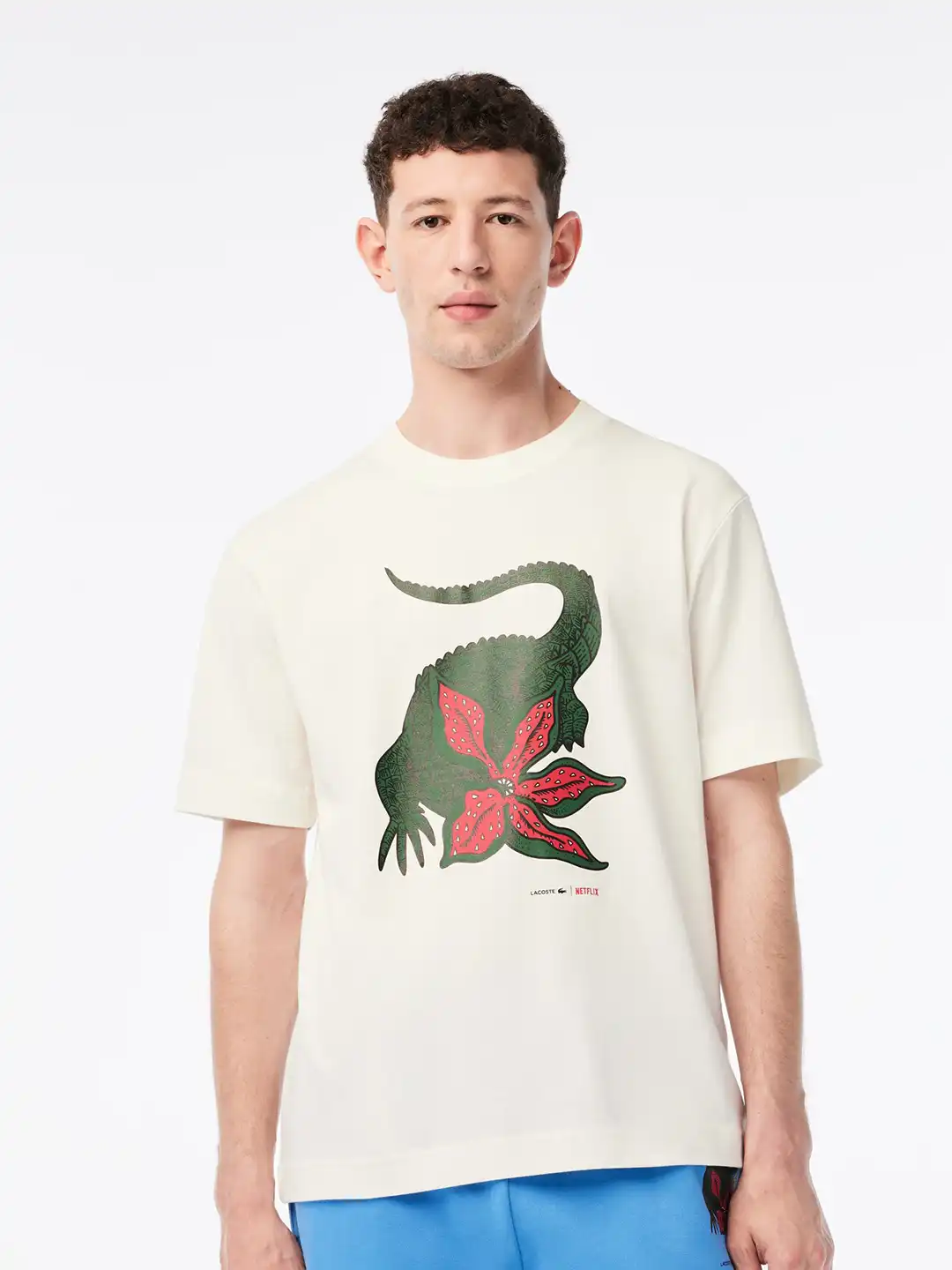 Buy Lacoste Netflix Stranger Things Graphic Printed Pure Cotton T