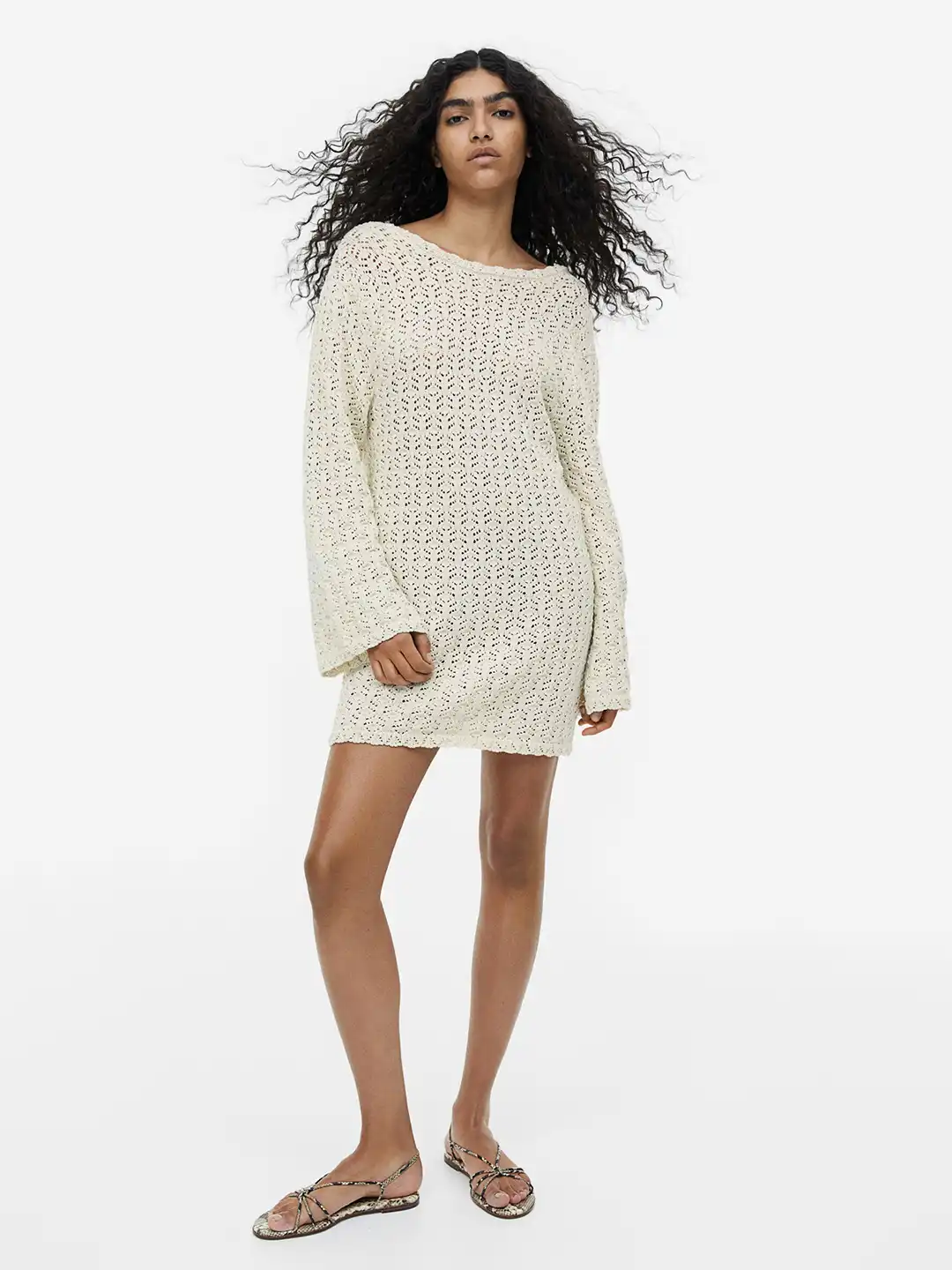 knitted dress midi Grey High Neck Knit Dress Midi main image 0