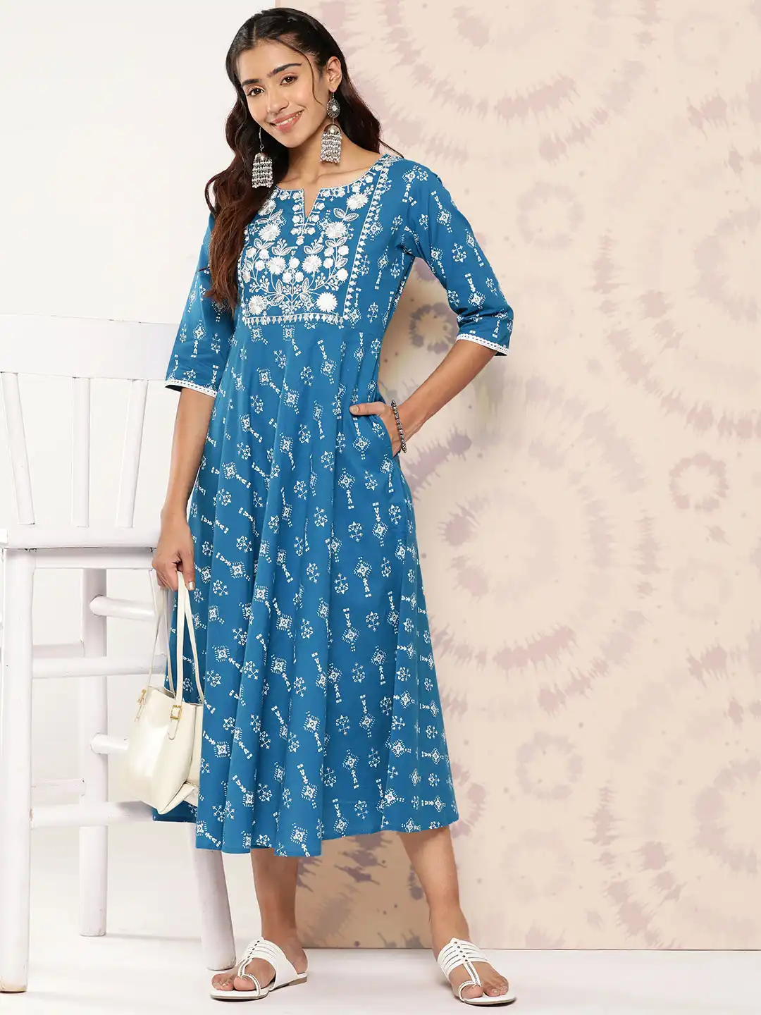long dress with long sleeve Gamine Long Sleeve Dress  marbl.ae