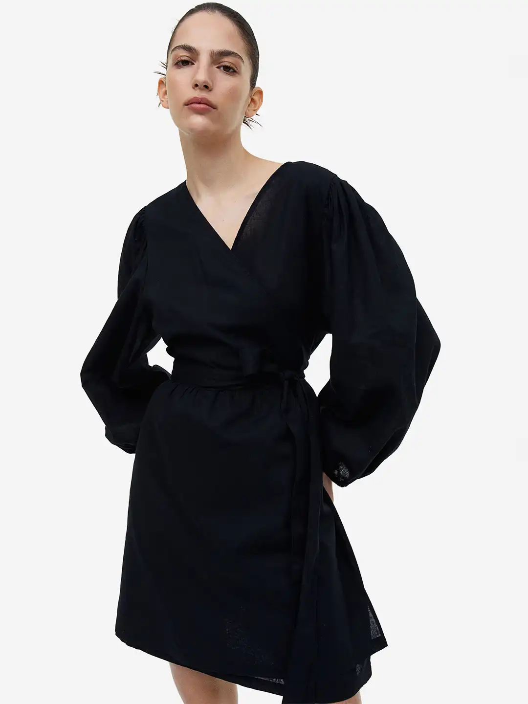 Buy H&M Linen-Blend Wrap Dress - Dresses for Women 22796416 | Myntra