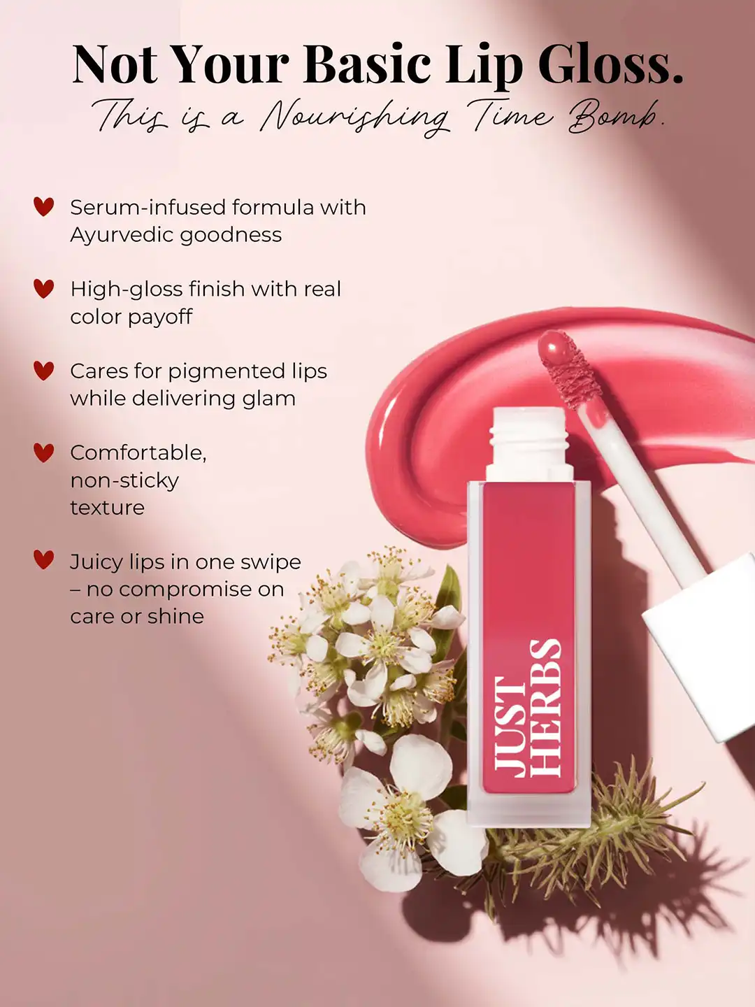 Buy Just Herbs Set Of 4 Smooth & Shiny Serum Infused Lip Glosses