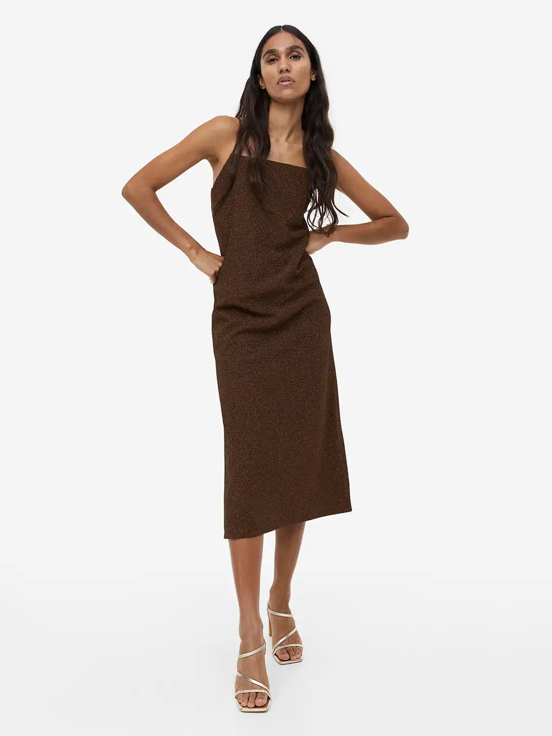 h&m jersey slip dress Women's Cream Lace-Trimmed Jersey Slip Dress
