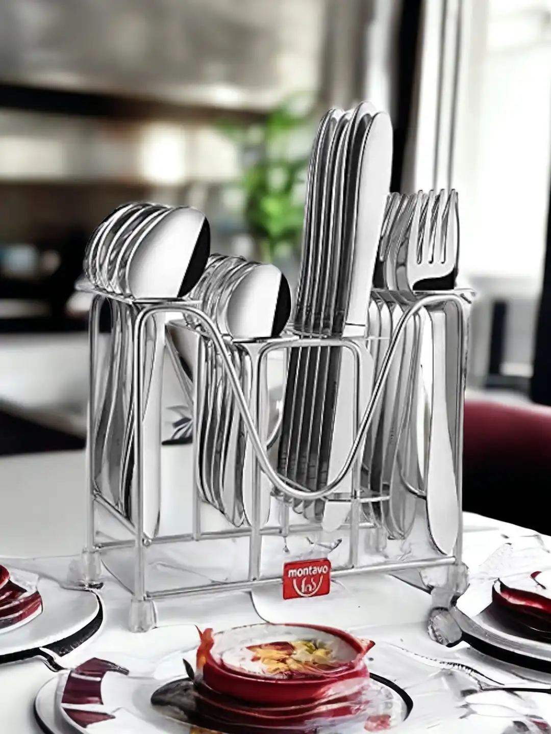 Buy FNS 24-Pcs Stainless Steel Cutlery Set With Stand - Cutlery