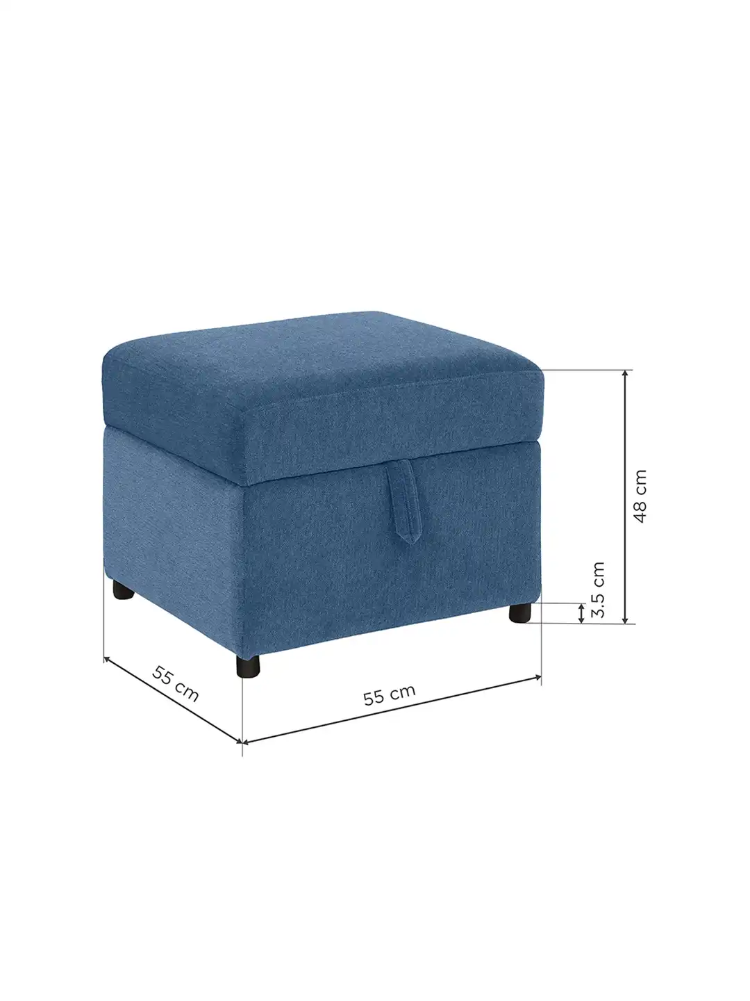 Buy Duroflex Zivo Plus Fabric Ottoman With Storage - Ottomans for