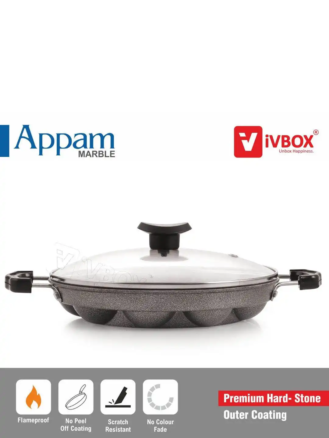 Buy iVBOX Marble-Appam 12-Cavity Grey Aluminum Heavy Base Appam
