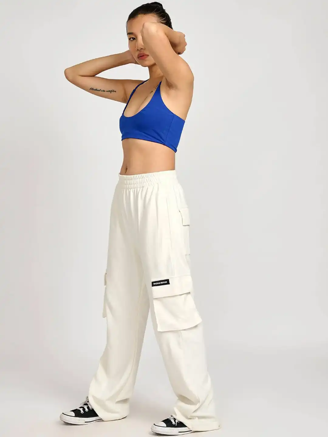 Buy Bonkers Corner Women Off White Mid-Rise Utility Straight Fit