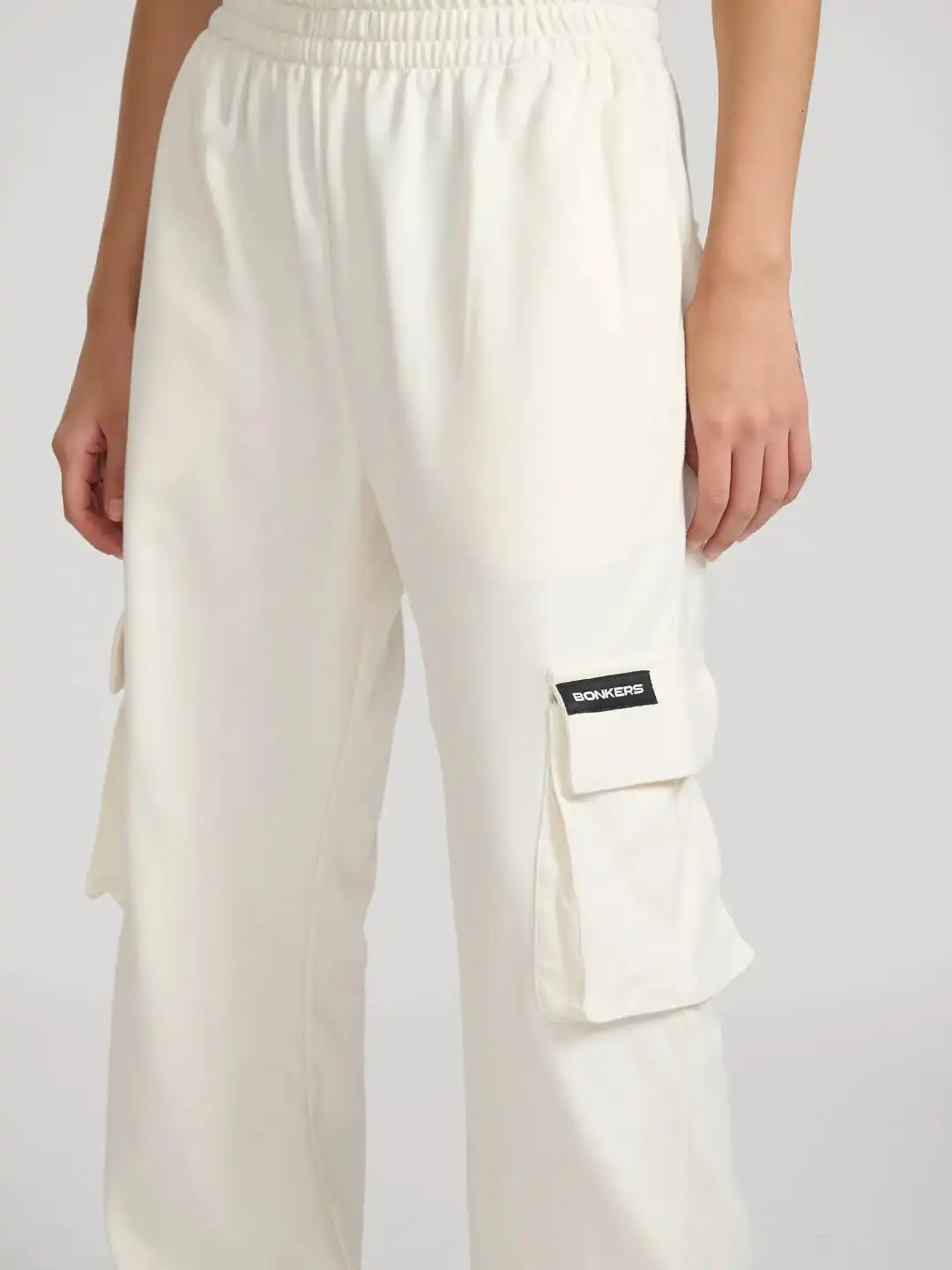 Buy Bonkers Corner Women Off White Mid-Rise Utility Straight Fit