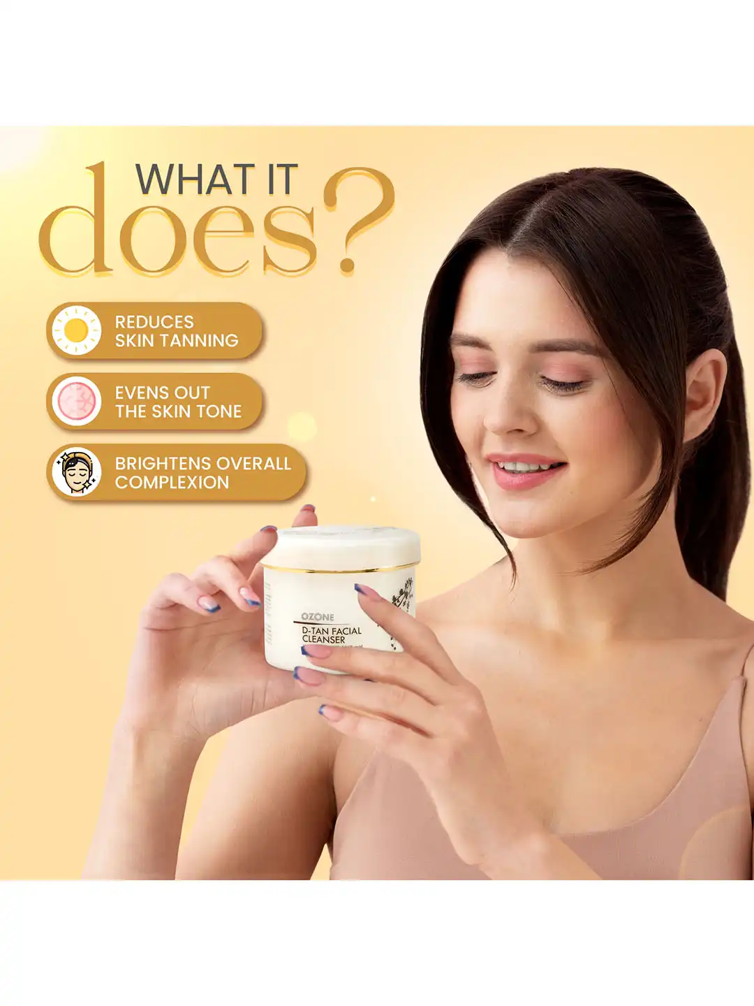 Buy Ozone D-Tan Facial Cleanser with Milk Acid & Shea Butter for