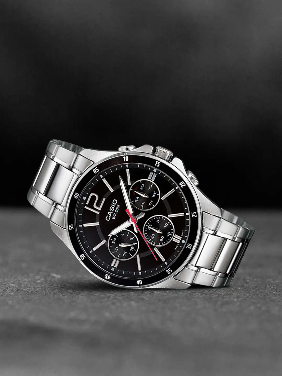 Buy Casio Enticer Men MTP-1374D-1AVDF Black Analog Dial Metal A832