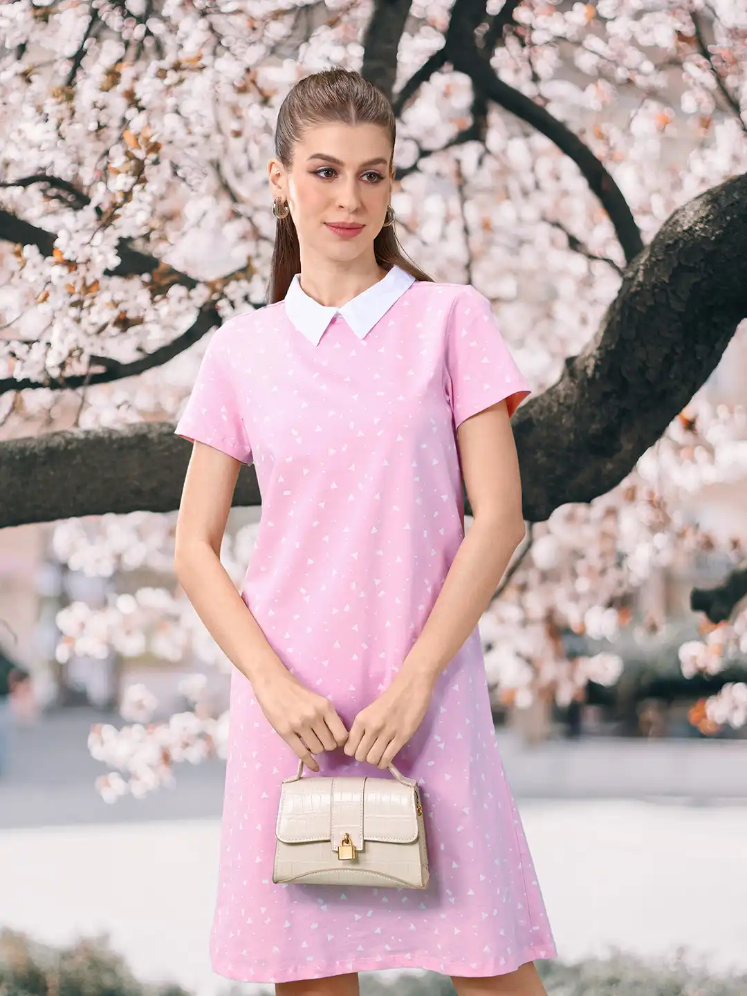 Buy DressBerry Bizwear Printed Peter Pan Collar Pure Cotton T-shirt Dress - Dresses for Women 23476404 | Myntra Buy DressBerry Bizwear Printed Peter Pan Collar Pure Cotton T-shirt Dress - Dresses for Women 23476404 | Myntra