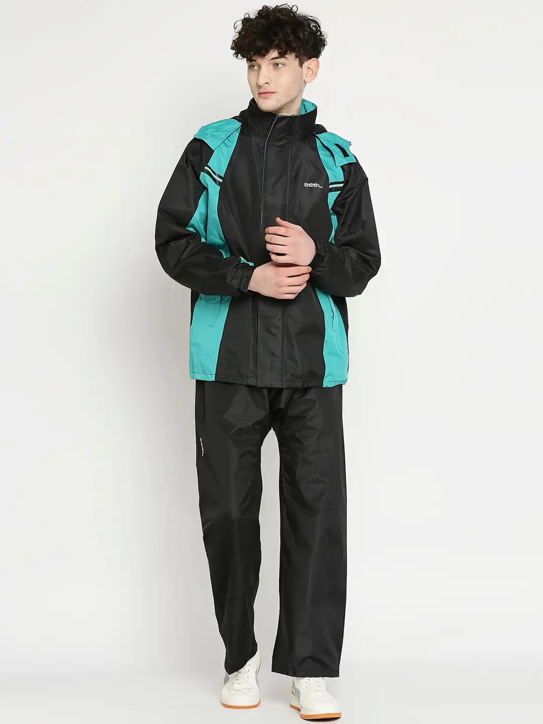 Buy Zeel Plus Size Colourblocked Hood Rain Jacket - Rain Jacket